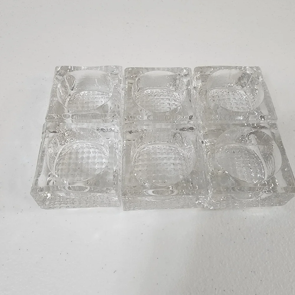 Vintage Open Salt Cellars 6-Pack, Clear Crystal Glass